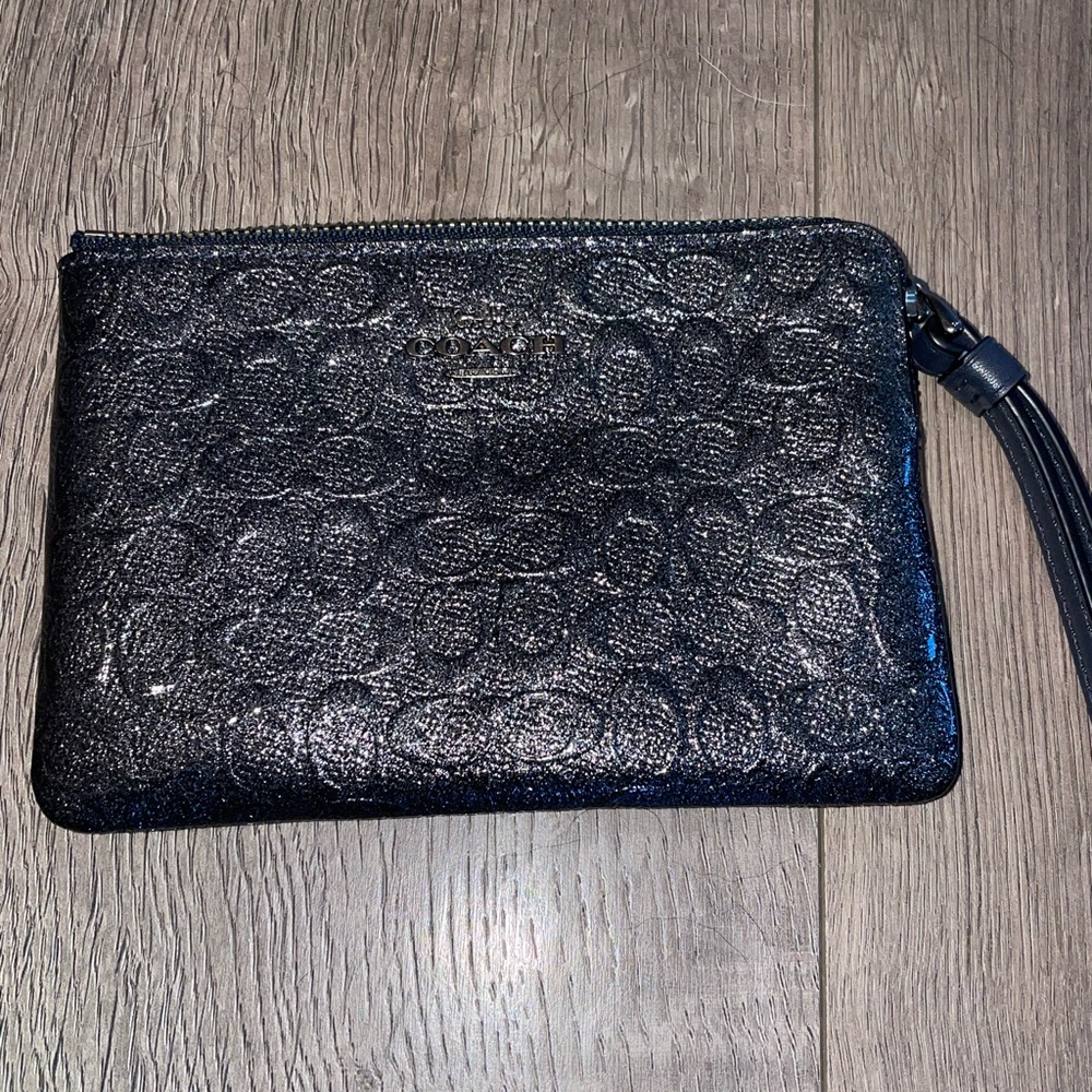 Coach Black Textured Wristlet